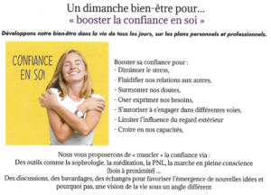 Un dimanche Bien être pour booster sa confiance en soi